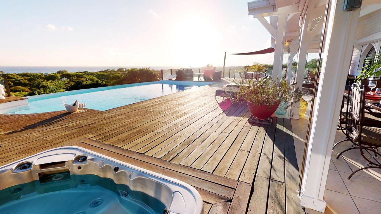 סן-פרנסואה Villa Deluxe L'Hacienda Villa Vue Mer 180 Piscine Jacuzzi Proche Plage Marina Golf Pointe Des Chateaux Et Casino Jardin Clos Voyage Durable חדר תמונה