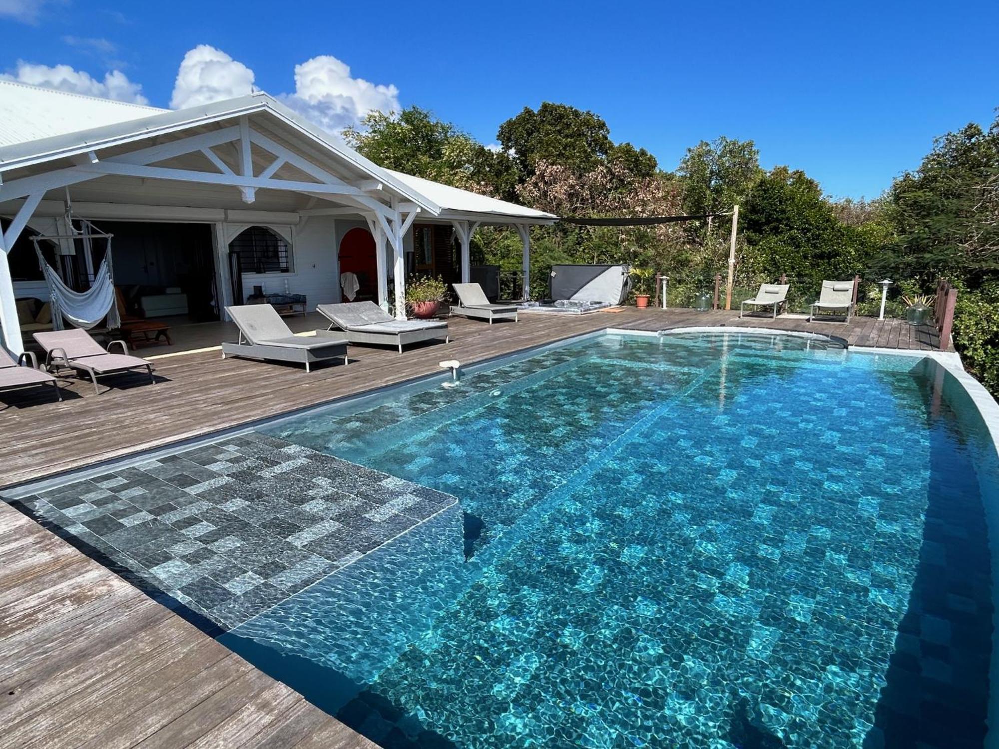 סן-פרנסואה Villa Deluxe L'Hacienda Villa Vue Mer 180 Piscine Jacuzzi Proche Plage Marina Golf Pointe Des Chateaux Et Casino Jardin Clos Voyage Durable מראה חיצוני תמונה