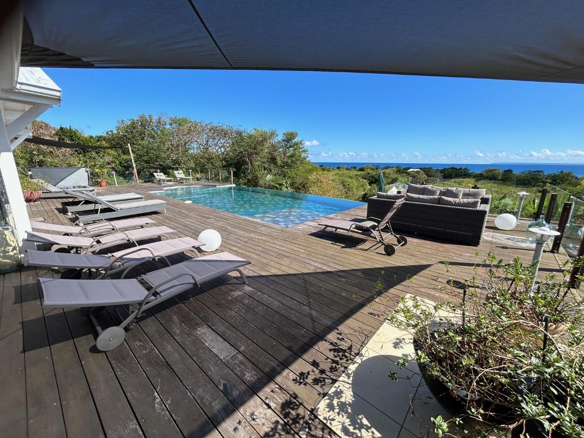 סן-פרנסואה Villa Deluxe L'Hacienda Villa Vue Mer 180 Piscine Jacuzzi Proche Plage Marina Golf Pointe Des Chateaux Et Casino Jardin Clos Voyage Durable מראה חיצוני תמונה
