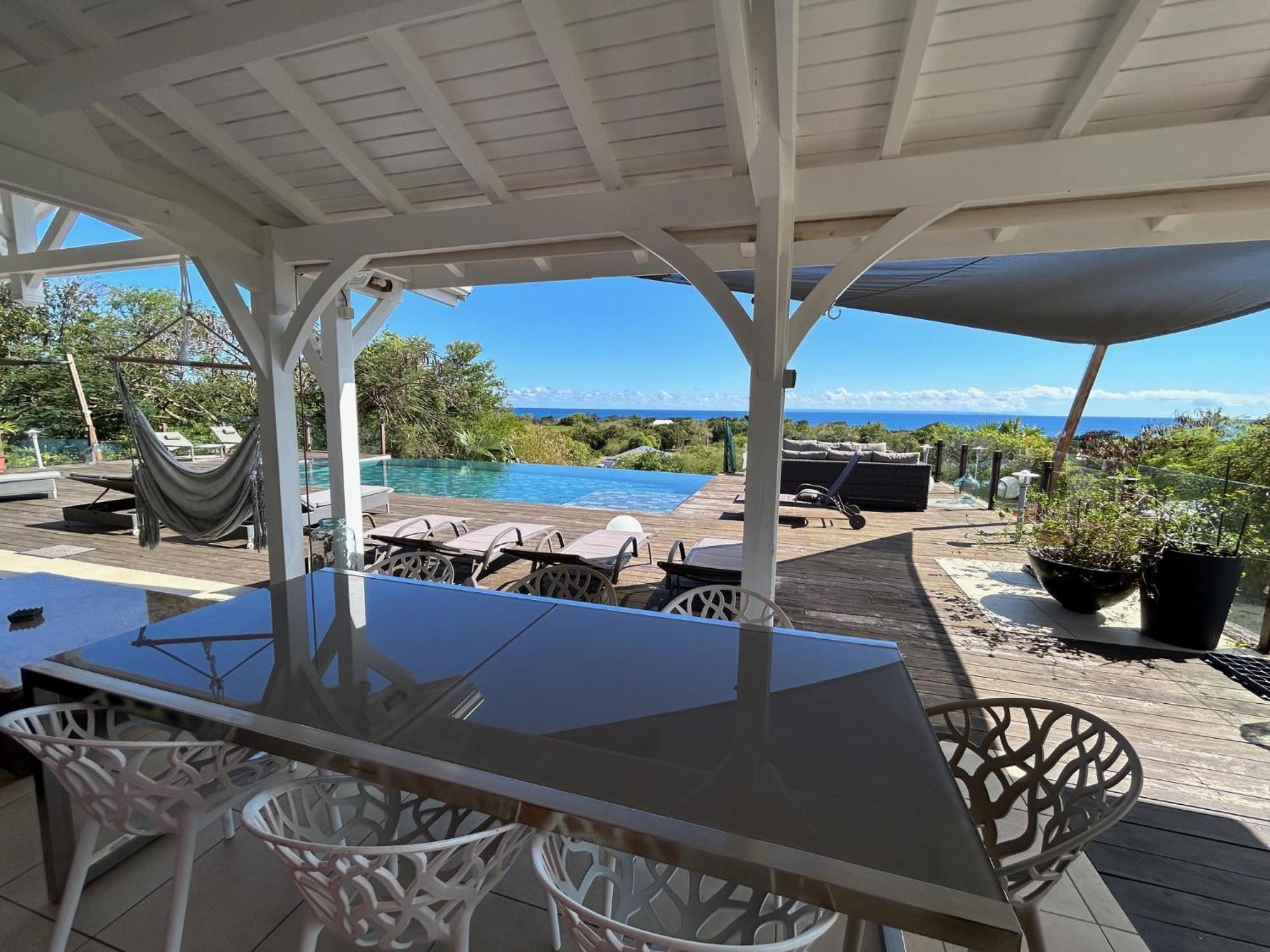 סן-פרנסואה Villa Deluxe L'Hacienda Villa Vue Mer 180 Piscine Jacuzzi Proche Plage Marina Golf Pointe Des Chateaux Et Casino Jardin Clos Voyage Durable מראה חיצוני תמונה